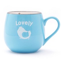 홈애니 둥근달 머그컵 370 ml, 스카이블루, 1개