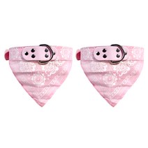 인터팝 팻코디 반다나 강아지 스카프 목줄 핑크, 2개