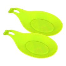 블럭마트 주방 실리콘 국자받침, 그린, 2개입