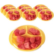 티나피크닉 3칸 노랑도시락 + 뚜껑, 10개입, 1세트