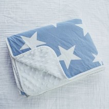 따숨 퓨어스타 유아 순면 극세사 블랭킷 S, 블루