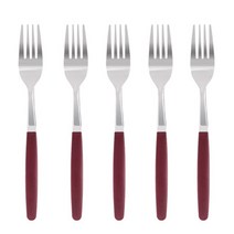 마호커트러리 틴트 성인용 포크, 버건디와인, 5개
