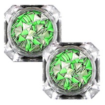삼각스터드 글리터 4mm, 라이트그린, 2개입
