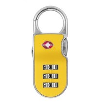 Yale TSA 3 다이얼 클립온락 자물쇠 옐로우, 1개