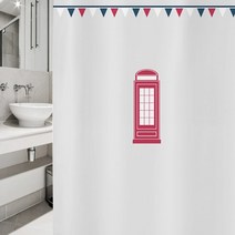 디자인수풀 북유럽 스타일 샤워 커튼 + 플라스틱 고리 sc327, 1세트