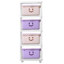 보노하우스 모던 초대형 해피프레임 4단 리빙박스, Type D (아이보리2 + 바이올렛2), 1개