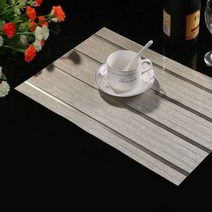 블럭마트 호텔식 방수 식탁매트 4p, 실버, 45 x 30 cm