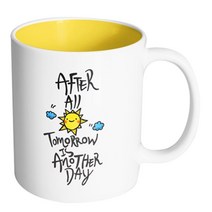 핸드팩토리 내일은 내일의 태양이 뜬다 머그컵, 내부 파스텔 옐로우, 1개