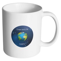 핸드팩토리 스페이스 지구 머그컵 330ml, 내부 화이트, 1개