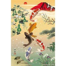 케이엠엘리 5D 비단잉어 보석십자수 DIY 40 x 60 cm, 혼합 색상, 1세트