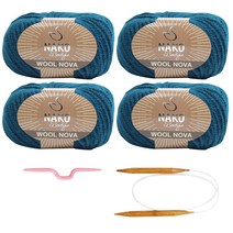 꽈배기 목도리 뜨개질 DIY 패키지, 2273(피콕그린), 1세트