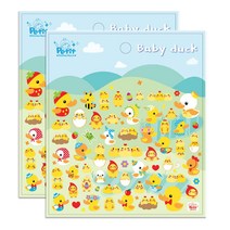 쁘띠팬시 baby duck 팬시스티커, 혼합 색상, 2개입