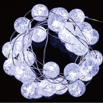 다우에프앤지 LED 30구 건전지형 드롭비드 줄전구, 투명선 + 투명