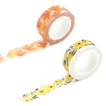 라이프포인트 내츄럴 일러스트 마스킹 테이프 01황매화 세트, 01황매화, 18단풍나무, 1세트