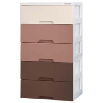 보노하우스 코지 모던 체스트 서랍장 5단, 베이지 + 브라운, 1개