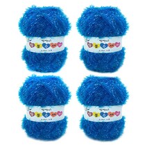 행복뜨기 반짝이 명품 수세미실 4p, 44 스카이블루