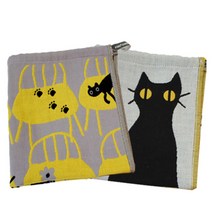 퓨어선데이 순면 3중 체어캣 거즈행주 2p 세트, 체어캣, 냥이 삼총사