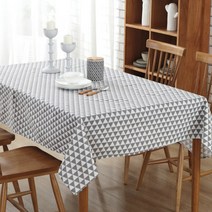 아리코 25kitchen 북유럽 코튼 식탁보 6인, 그레이 트라이앵글, 140 x 180 cm