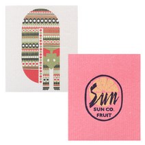 유니아트 북유럽 행주 2p 세트 고양이 + 썬 핑크, 혼합 색상