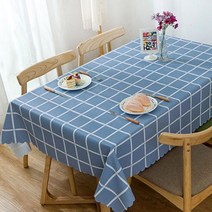 저스틴앤클로이 테이블웨어 와이드스퀘어 디자인 PVC 방수 식탁보, 티벳블루, 120 x 120 cm