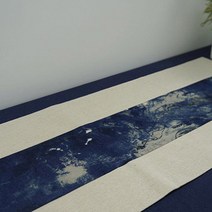 아리코 25 kitchen 동양 린넨 테이블 러너, B(푸른 바다), 30 x 150 cm