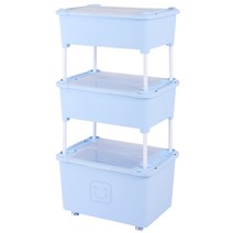 리빙스마일 스마일 기저귀 정리함 혼합형 3단, 블루
