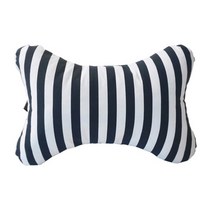 가우스 차량용 카필드 조양 스트라이프 등쿠션 땅콩형, 화이트