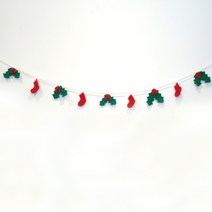 멜로우 크리스마스 가랜드 뜨개질 키트, 혼합 색상, 1세트