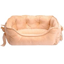 바이셀 반려동물 럭셔리 리본퀄팅 방석, 베이지