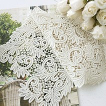 데코토닉 로렐 레이스 테이블러너, 아이보리, 4인용(폭 18cm x 길이 170cm)