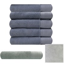 송월타월 호텔용 네츄럴코밍 세면타올 연회색 5p + 랜덤 발송 + 리본핸드 수건, 혼합 색상, 1세트