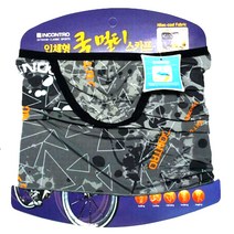 인콘트로 입체형 쿨멀티 스카프, 트라이무늬 블랙