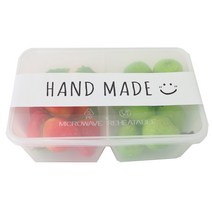 황씨네도시락 PP 내열 도시락 2칸 용기 100p + 뚜껑 100p + 화이트 띠지100p, 1세트