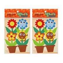 동기오피스 펠트아트 화분꽃 4p x 2세트, 화분꽃 B(DF-1068)