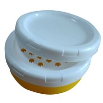 투에이산업 원형 강판 + 뚜껑 2p, 옐로우, 1세트