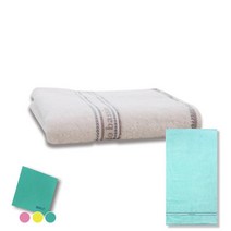 송월타월 아날도바시니 버블 세면타올 + 버블 바스타올 옥색 + 독일행주 랜덤 발송, 아이보리, 1세트