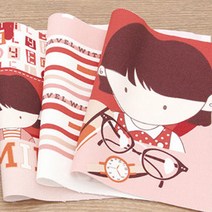 코하스아이디 코카 코튼 에밀리 스페셜 훼이크 백팩 커트지 패브릭 원단, 핑크