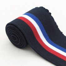 해피베어스 점퍼용 스트라이프 이중시보리, 곤 + 삼색