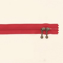 YKK 슬림 코일 지퍼 내추럴 40cm, 레드, 3개입