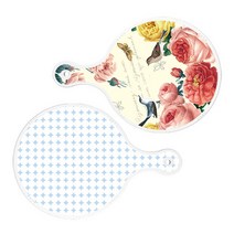 로엠디자인 서빙 원형 도마 보드 2p ParisRose 세트, ParisRose, 패턴파스텔블루, 1세트