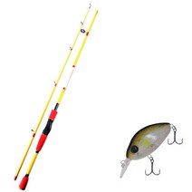 아피스 배스게임 XT 루어 낚싯대 옐로우 + 다미끼 디씨-100 하드 베이트 루어 55mm304H SP AYU, 1세트
