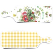 로엠디자인 서빙도마 보드 2p 체크파스텔옐로우보드 세트, 체크파스텔옐로우, 산딸기아트웍, 1세트