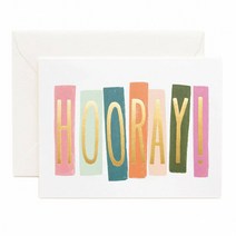 라이플페이퍼 HOORAY 카드 + 봉투, 혼합 색상, 1세트