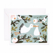 라이플페이퍼 CONGRATS STORK 카드 + 봉투, 혼합 색상, 1세트