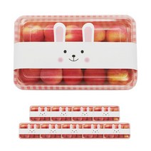 도나앤데코 피크닉 도시락용기 핑크체크 소 10p + 토끼 띠지 10p, 1세트, 용기하단 10p + 상단 10p + 띠지 10p