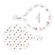 로엠디자인 서빙 원형 도마 보드 2p 파스텔패턴플라워라인 세트, 파스텔패턴플라워라인, 배색원형, 1세트