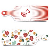 로엠디자인 서빙 도마 보드 2p floral 목련 패턴보드 세트, floral 목련 패턴보드, 고기라인레드보드, 1세트