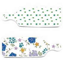 로엠디자인 서빙 도마 보드 2p 로맨틱 블루 floral 화이트 세트, 로맨틱 블루 floral 화이트, 소나무 아트웍, 1세트