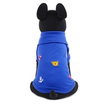 인터팝 자수프린팅 강아지 옷, H