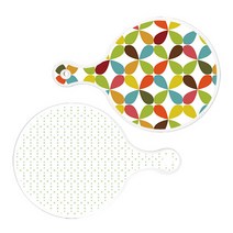 로엠디자인 서빙 원형 도마 보드 2p 플로랄리패턴 세트, 플로랄리패턴, 심플패턴, 1세트